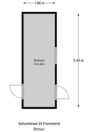 Plattegrond - Schoofstraat 24, 1446 DD Purmerend - Schoofstraat 24_Schuur.jpg